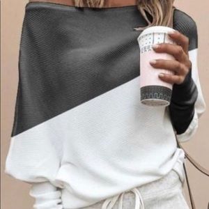 Off Shoulder Dolman Sleeve knit top